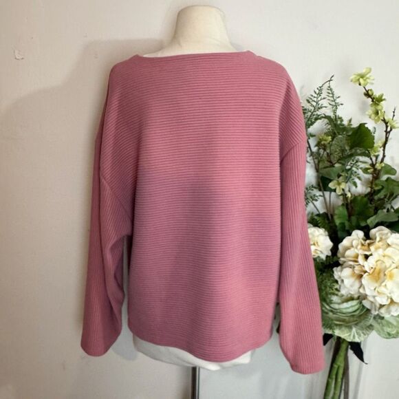 A NEW DAY top | mauve dusty rose oversized blouse | medium | casual - Picture 5 of 8
